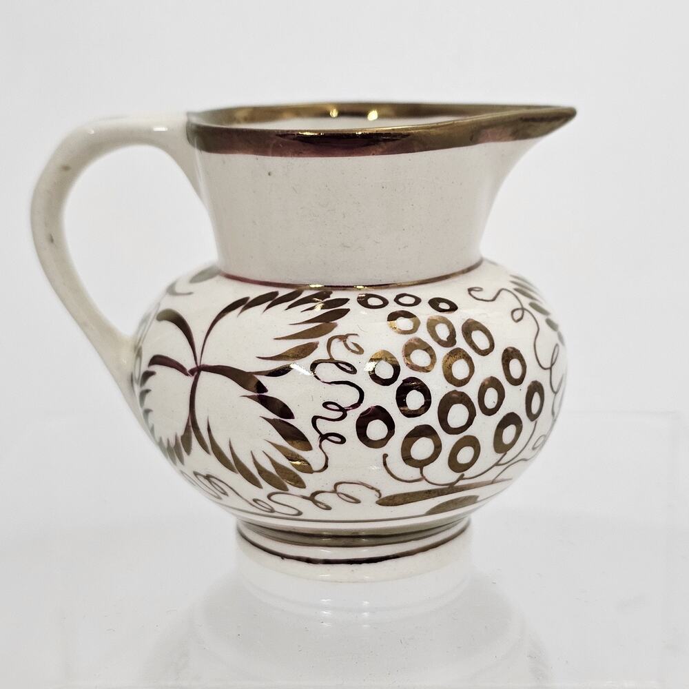 Vintage Gary's Pottery England Small 2.5" Tall Hand Painted Shiny Finish Creamer